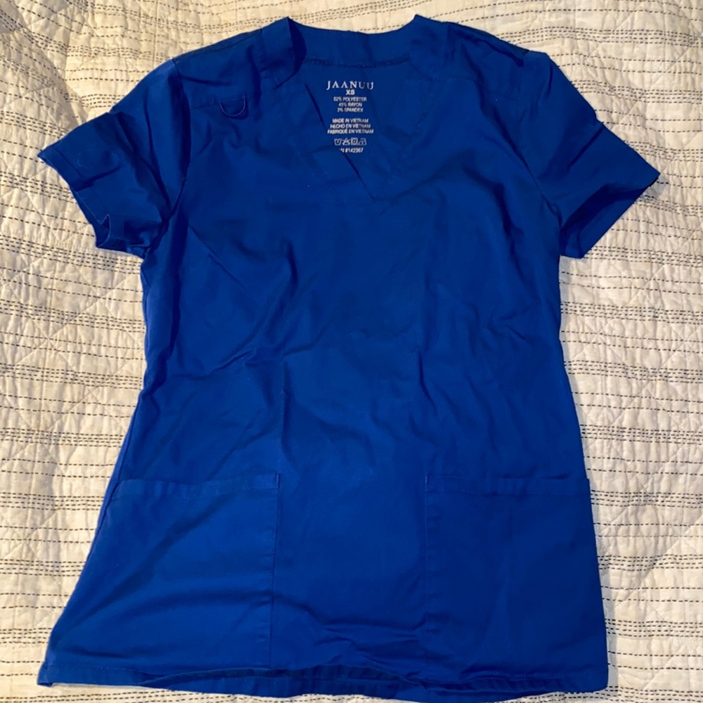 Jaanuu royal blue scrub top